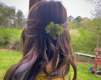 Moss Hair Clips, Cottage Core, Fairy Cosplay