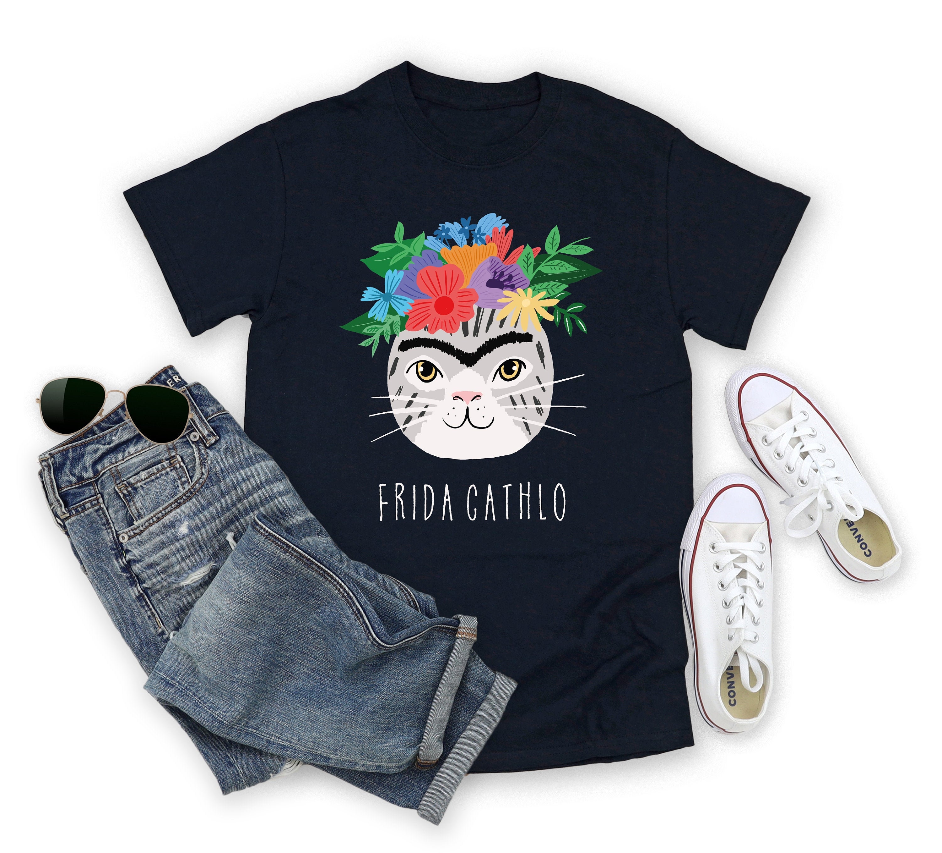 Frida kahlo cat clearance shirt