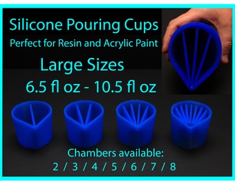 6.5-10.5oz Silicone Split Cup 2-8 chambers, for Resin or Acrylic Paint