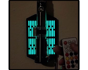 LED Lightsaber Wall Mount - Remote Color Change, Fits Savi's & Legacy Sabers