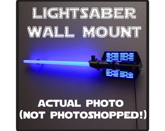 MADE IN USA Lightsaber Wall Mount - Past op alle Lightsabers - Horizontale standaard - Gevest met mes