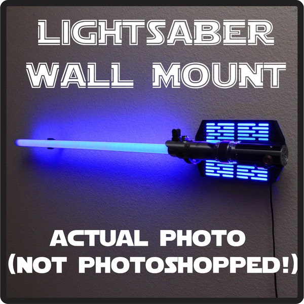 MADE IN USA Lightsaber Wall Mount - Fits all Lightsabers - Horizontal Stand - Hilt with Blade