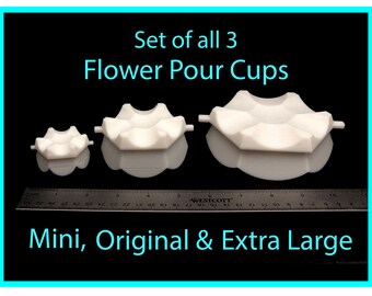 Flower Paint Pour Cup Set – Acrylic Pouring Split Cup, 3D Printed