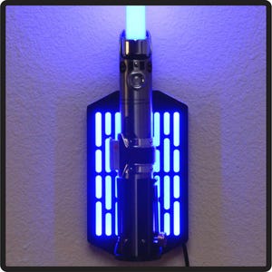 LED Lightsaber Wall Mount | Multicolor | Vertical | Fits all Lightsabers including Disney Savi&#39;s Workshop / Legacy - Vertical Display Stand