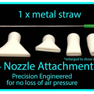 Dutch Pour 4 Nozzle Attachments & 1 Metal Straw for Acrylic Pouring Art, Fluid Art tools, Precision Pouring Tools