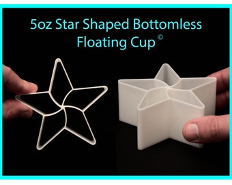 5 oz 5 Slot Star Shaped Bottomless Floating Acrylic Pour Split Cup