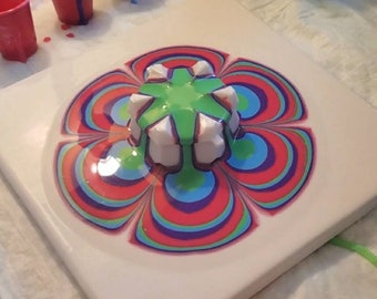 Flower Pour Cup – 6-Groove Reverse Dip, Acrylic Paint Pouring