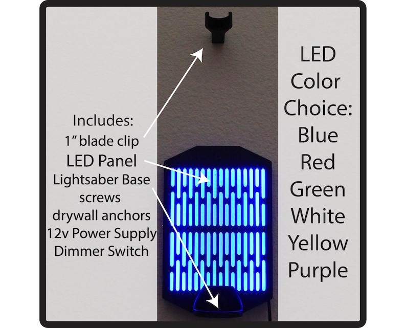 LED Lightsaber Wall Mount Multicolor Vertical Fits All Lightsabers