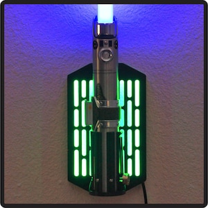 LED Lightsaber Wall Mount | Multicolor | Vertical | Fits all Lightsabers including Disney Savi&#39;s Workshop / Legacy - Vertical Display Stand