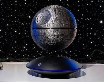 Estrella de la Muerte levitante / Exhibición magnética flotante inspirada en Star Wars / Decoración impresa en 3D pintada a mano / Regalo para coleccionistas de ciencia ficción
