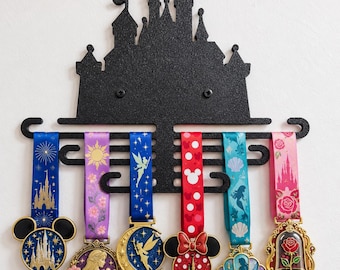 Magic Castle Silhouette Marathon Medal Display - Hanger