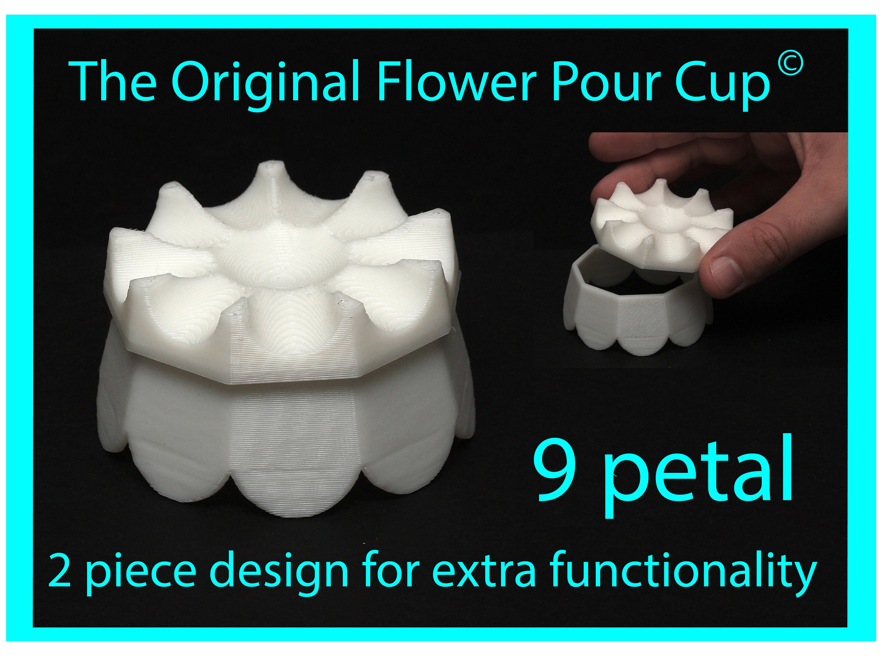 9 Petal Flower Pour Cup Reverse Flower Dip Acrylic Paint Etsy Canada