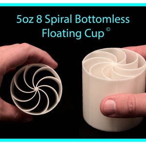 5 oz 8 Spiral Bottomless Floating Acrylic Pour Split Cup