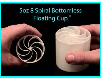 5 oz 8 Spiral Bottomless Floating Acrylic Pour Split Cup