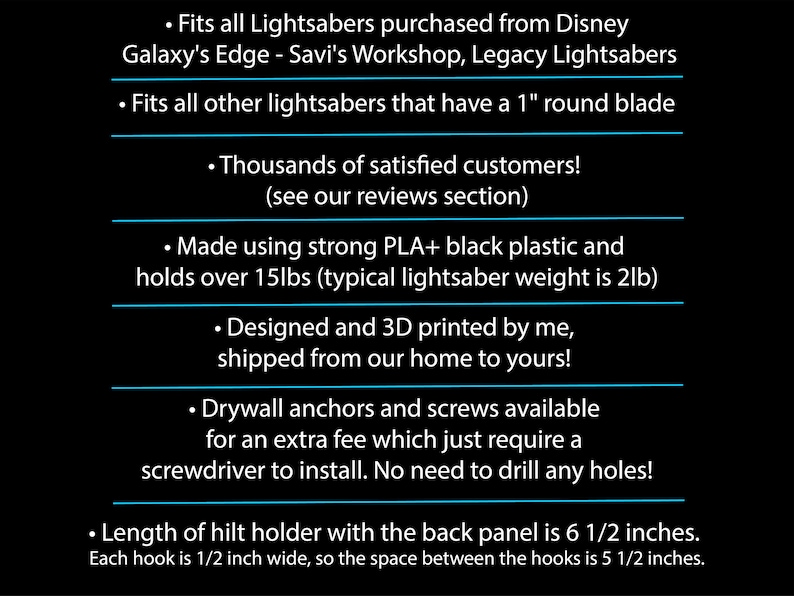 Lightsaber Wall Mount - Vertical Stand - Hilt with Blade image 6