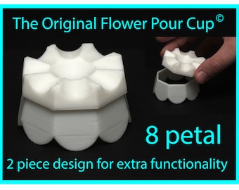 8 Petal Flower Pour Cup - Acrylic Paint Pouring, Reverse Dip