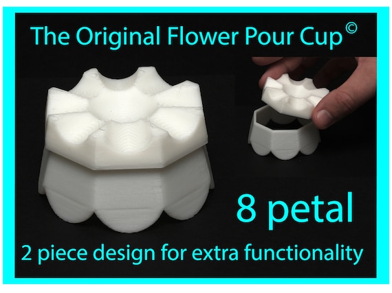 8 Petal Flower Pour Cup - Reverse Flower Dip - Acrylic Paint Pouring Split Cup