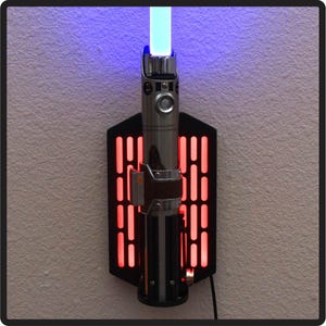 LED Lightsaber Wall Mount | Multicolor | Vertical | Fits all Lightsabers including Disney Savi&#39;s Workshop / Legacy - Vertical Display Stand