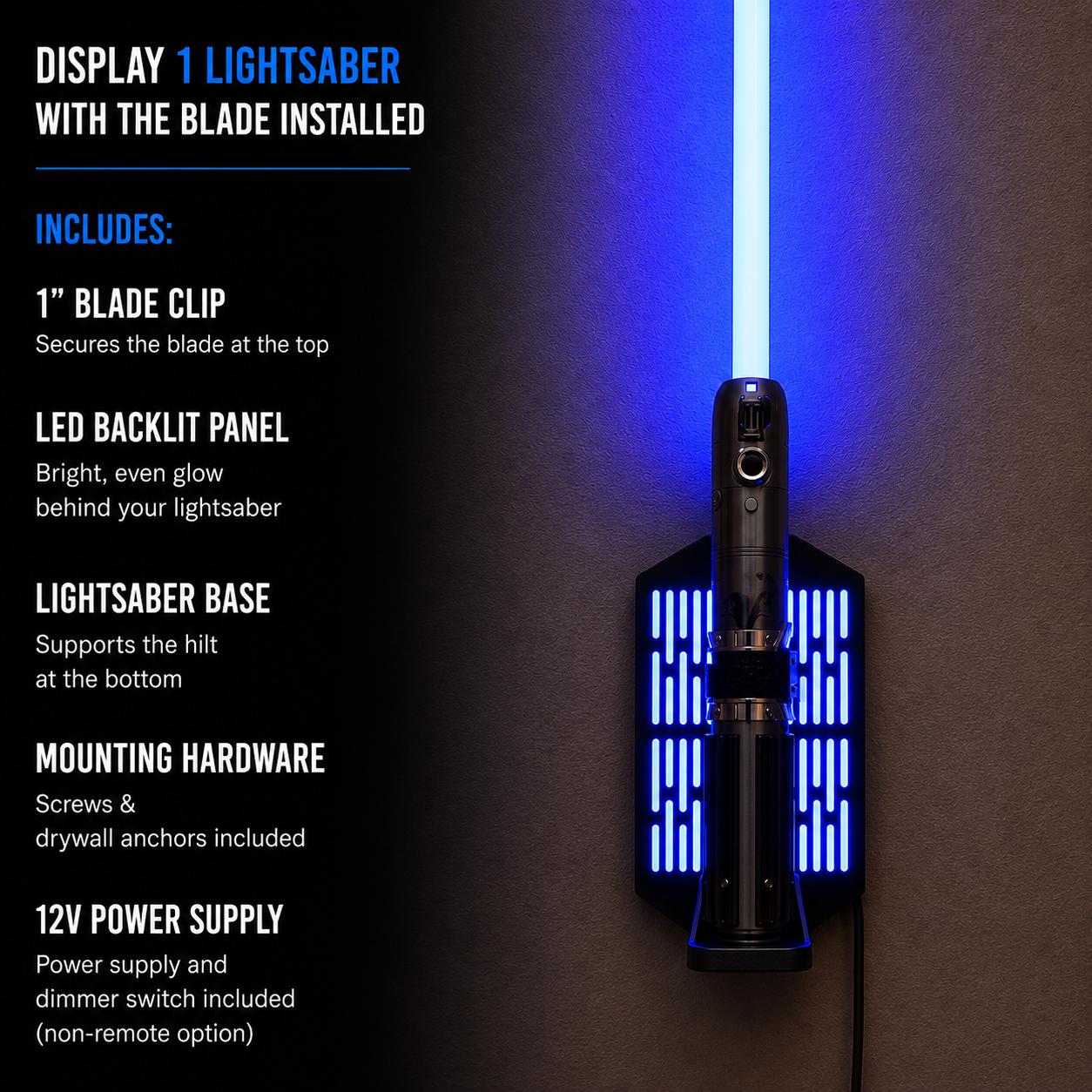 LED Lightsaber Wall Mount | Multicolor | Vertical | Fits All