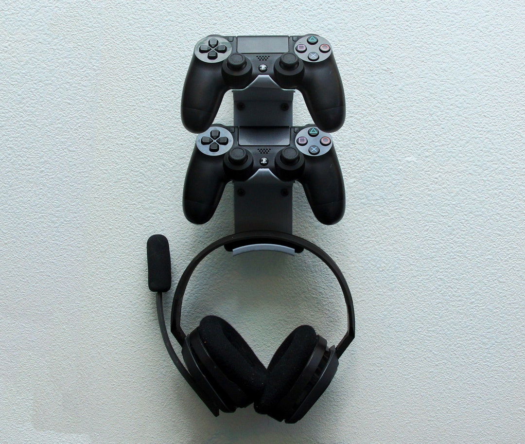 Double PS5 PS4 Controller and Headset Wall Mount Etsy