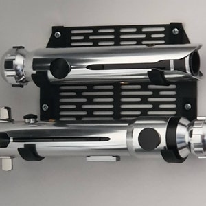 Ahsoka Double Lightsaber Hilt Mount With Blade Clips