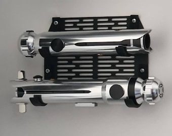 Ahsoka Double Lightsaber Hilt Mount With Blade Clips