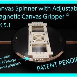 Canvas Spinner (NOT Motorized) with Adjustable Magnetic Canvas Gripper Lazy Susan