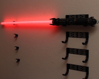 Universal Lightsaber Wall Mount - Fits All Disney Lightsabers - Horizontal Stand - Hilt with Blade