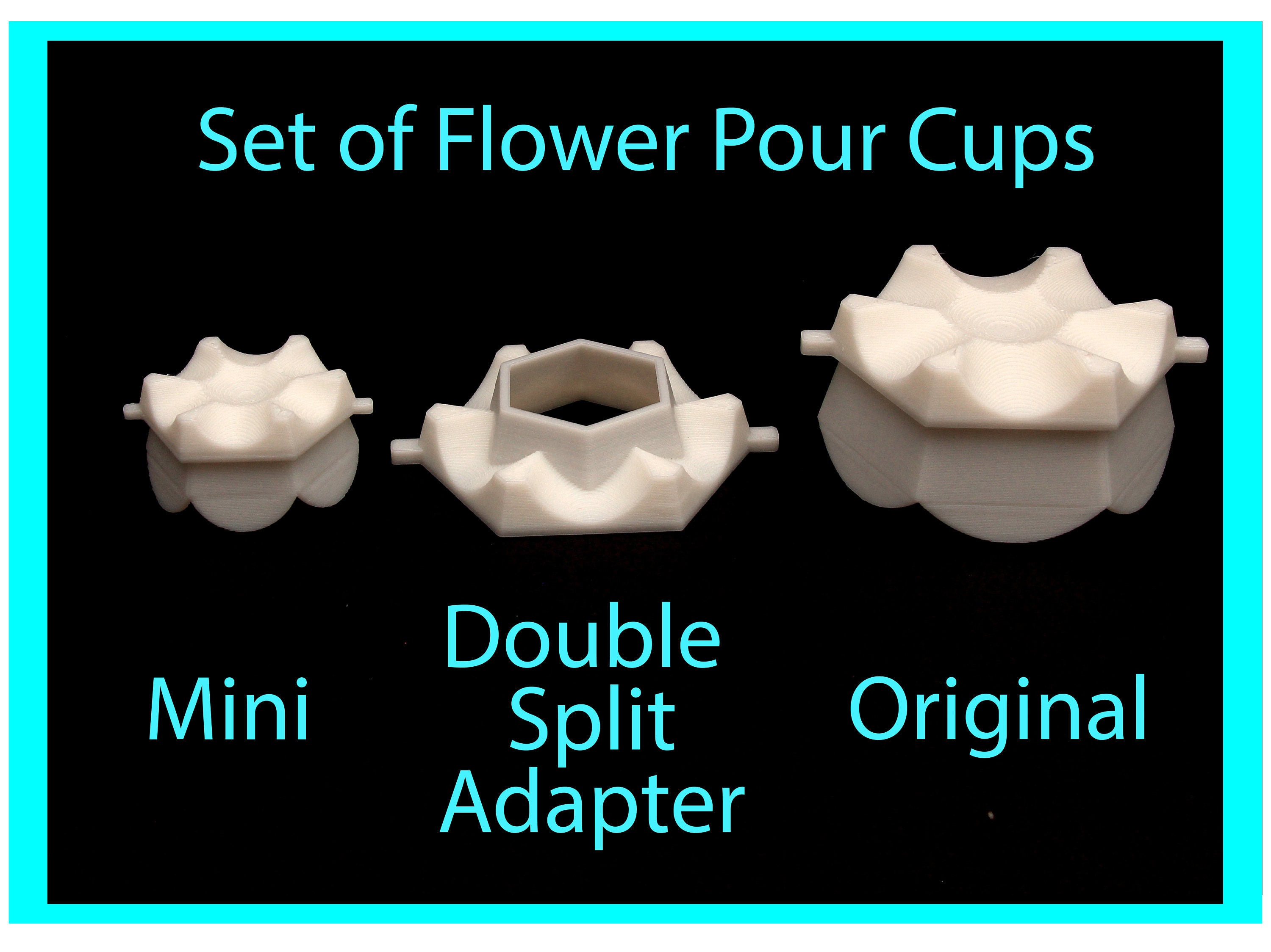 Set of Flower Pour Cups Reverse Flower Dip Acrylic Paint Etsy