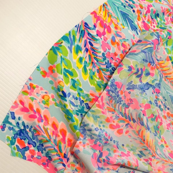 CATCH the WAVE | Soft Polyester with Stretch | Lilly Pulitzer Fabric | 9"x9"