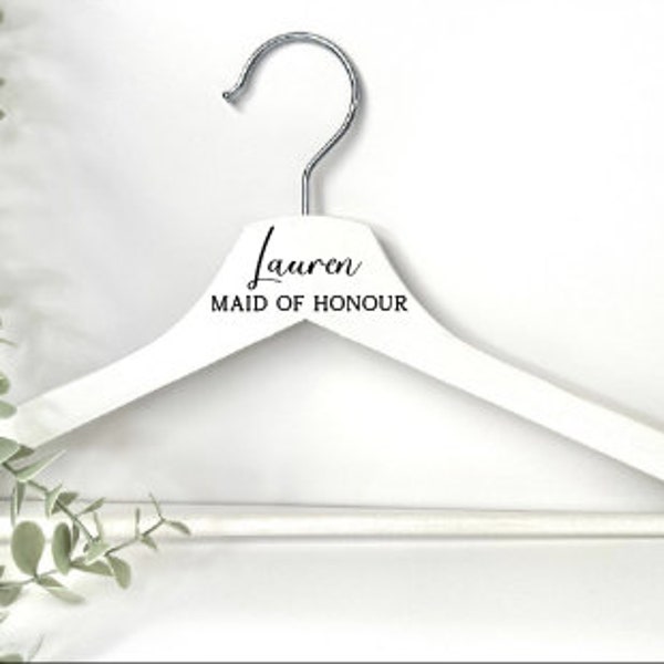 Personalised Bridal Hangers | Bridesmaid | Bride | Dress Hanger | Wedding Day | Hanger | Decal