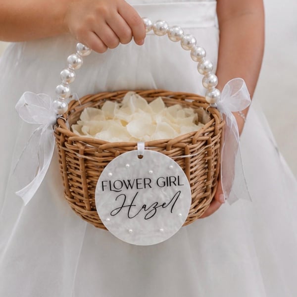 Gepersonaliseerde mand bloemenmeisjes, parel handvat, gepersonaliseerde bruidsbloemen