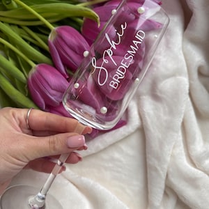 Flûtes de mariage, flûte à champagne personnalisée, verres de mariage, perles