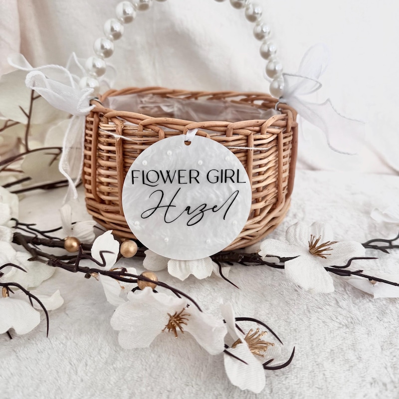 Flower Girl Basket, Bridesmaid Basket, Personalized Wedding Decor, Flower Girl Decoration
