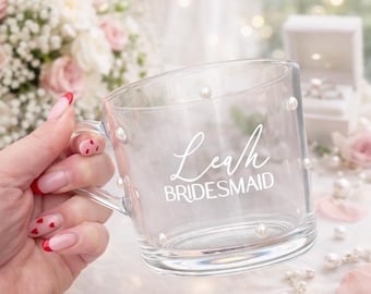 Personalized Glass Mug: Bridal Party Wedding Gift