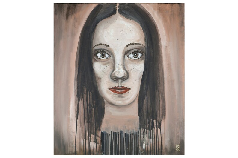 Acrylic painting on canvas Acrylic paintings Acrylic painting woman Hazel 60x70cm image 5