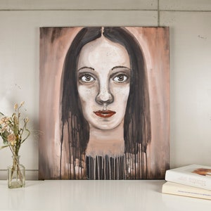 Acrylic painting on canvas Acrylic paintings Acrylic painting woman Hazel 60x70cm image 1