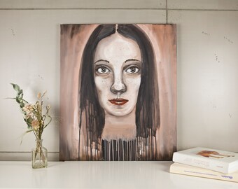 Acrylic painting on canvas | Acrylic paintings | Acrylic painting woman | "Hazel" 60x70cm