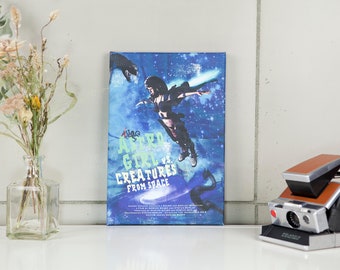 Print on canvas "Astro Girl vs. Creatures from Space" |  7.87 x 11.81 inches