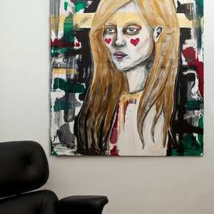 Acrylic painting on canvas Acrylic paintings Acrylic painting woman Lelie 100x120cm image 3