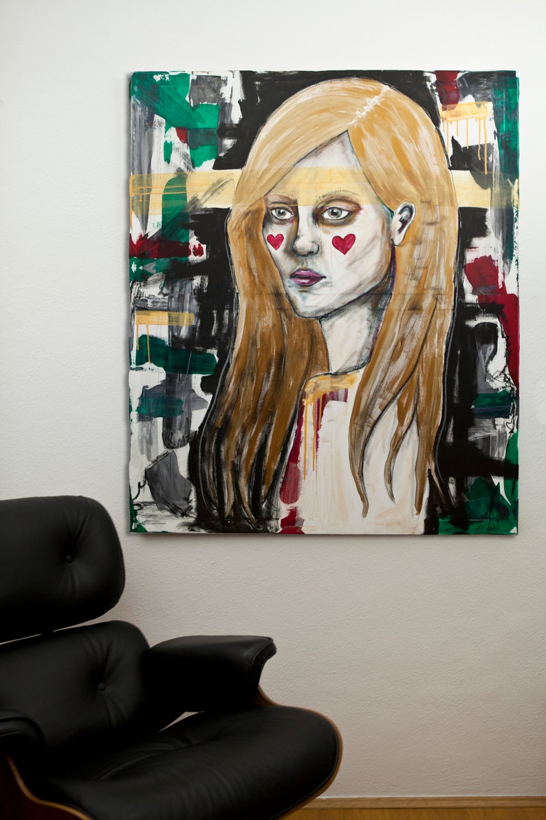 Acrylic painting on canvas Acrylic paintings Acrylic painting woman Lelie 100x120cm image 3