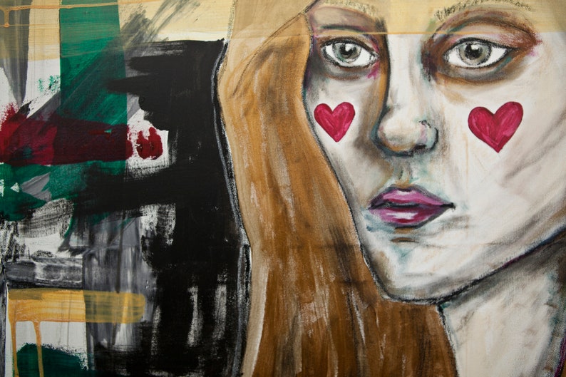 Acrylic painting on canvas Acrylic paintings Acrylic painting woman Lelie 100x120cm image 2