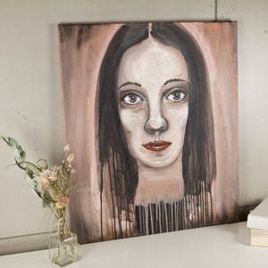 Acrylic painting on canvas Acrylic paintings Acrylic painting woman Hazel 60x70cm image 4