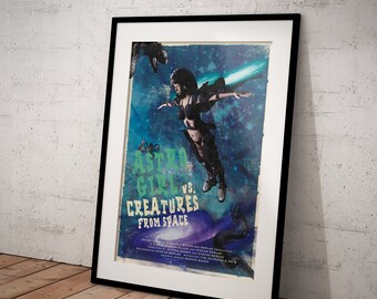 Poster "Astro Girl vs. Creatures from Space" DIN A1