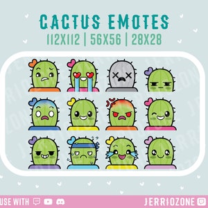 Conjunto de 12 gestos de cactus: Twitch, Discord, YouTube