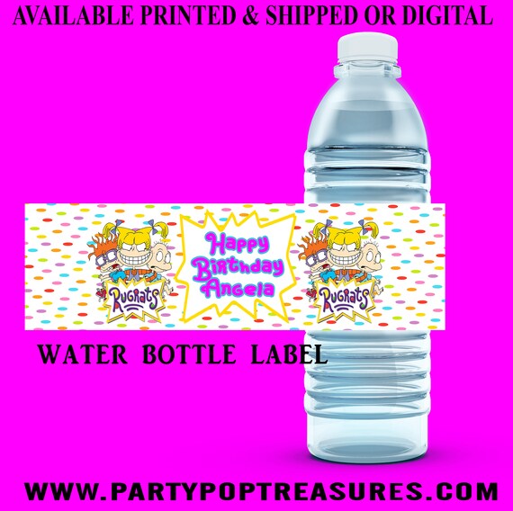 Rugrats Water Bottle Label - Water Bottle Label - Capri Sun Label - Rugrats Party Printable - Party Favor - Digital File - Party Printable Il_570xn