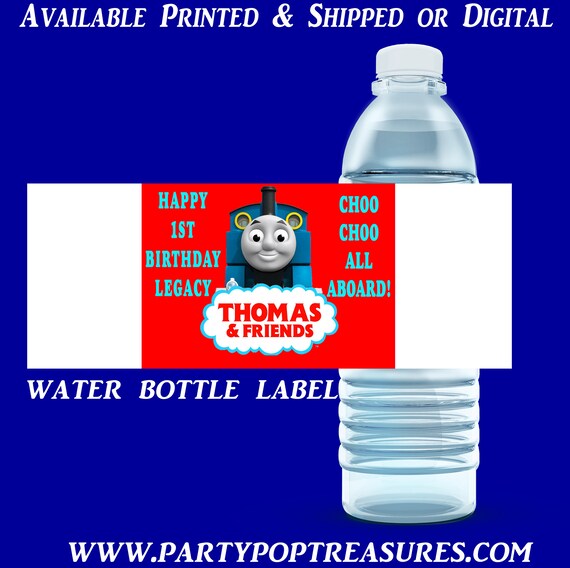 Thomas the Train Water Bottle Label - Water Bottle Label - Capri Sun Label - Thomas the Train Party Favor - Digital File - Party Printables Il_570xn