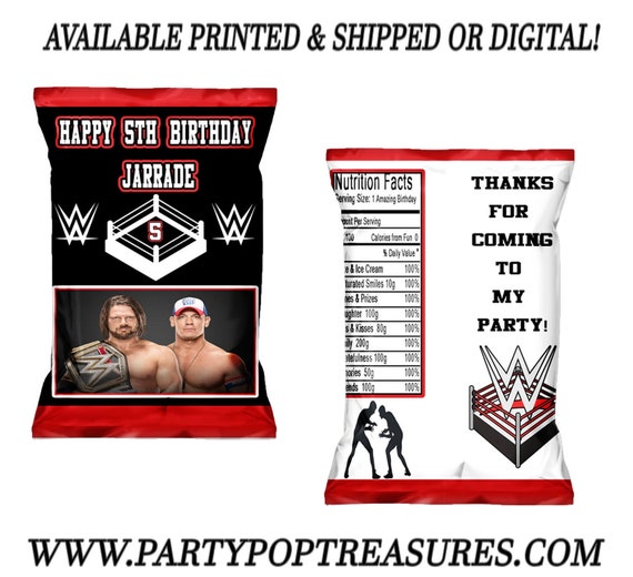 Wrestling Chip Bag - Wrestling Favor Bag - Wrestling Birthday Party - Party Printables - Digital - Printed - Party Printable Il_570xn