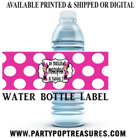 Minnie Mouse Water Bottle Label - Water Bottle Label - Capri Sun Label - Minnie Mouse Party - Digital File - Printable - Party Printables Il_570xn
