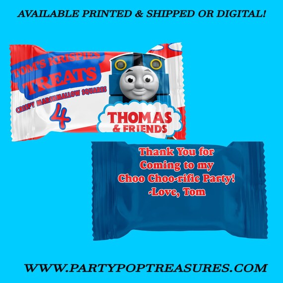 Thomas the Train Rice Krispy Treat Wrappers - Thomas the Train Party - Party Favors - Digital - Party Printables - Printed Il_570xn